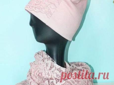 ТРИКОТАЖНАЯ ШАПОЧКА С КРУЖЕВОМ. МАСТЕР-КЛАСС (Шитье и крой) – Журнал Вдохновение Рукодельницы