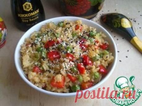 Рис с зеленым горошком и соевым соусом - кулинарный рецепт
