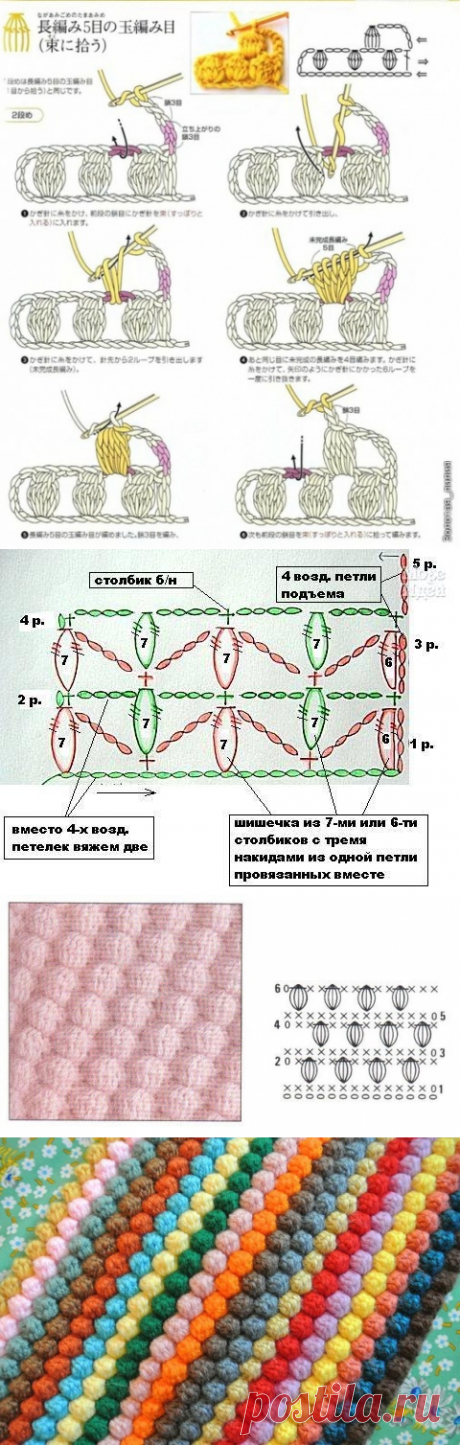 Вязаные шишечки для пледа