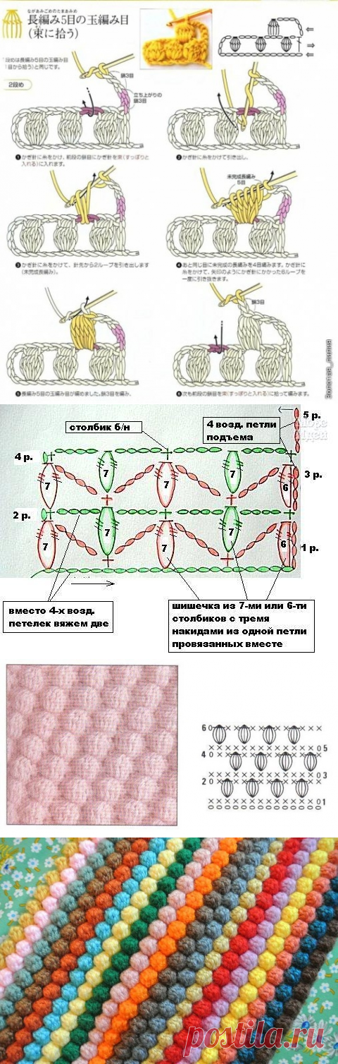 Вязаные шишечки для пледа