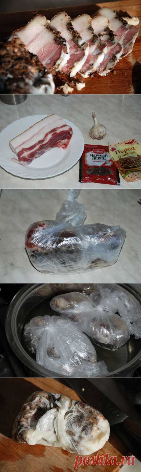 Вареное в кулечке сало