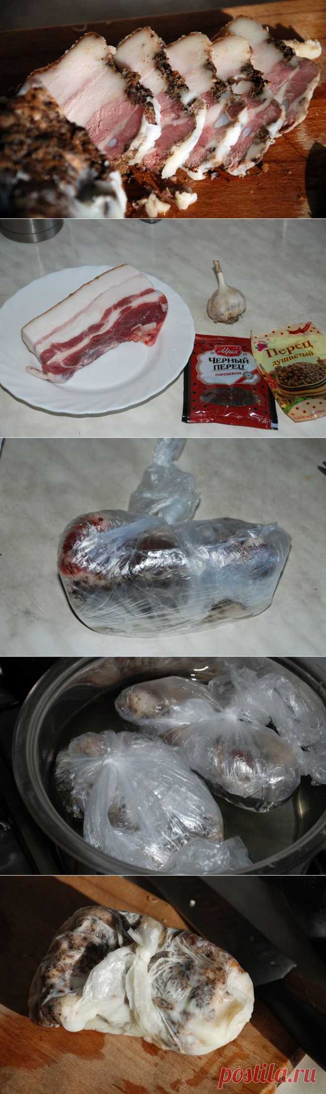 Вареное в кулечке сало