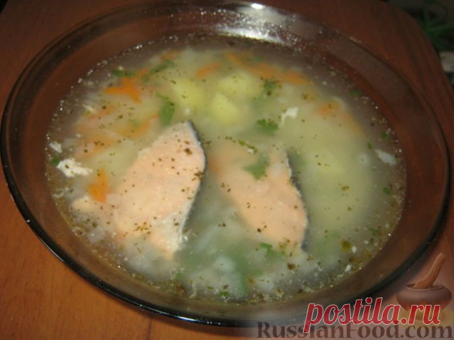 Вкусный суп из семги