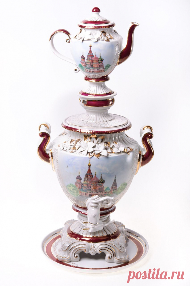 Символ России фарфоровый самовар.