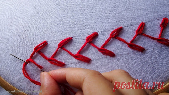 Basic hand Embroidery part -12 | Border line  Stitch tutorial by rose world