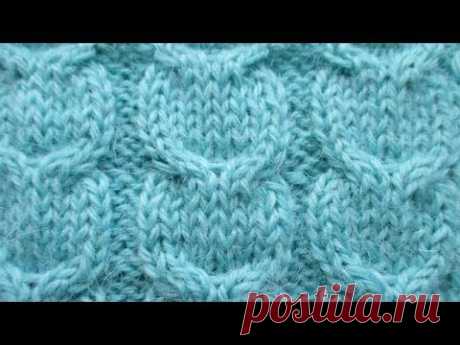 Простой узор спицами Араны для варежек - YouTube