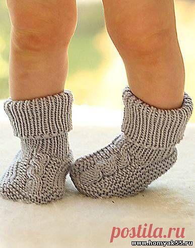 Детские носочки с косой