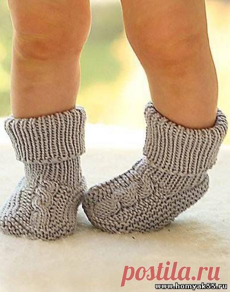 Детские носочки с косой