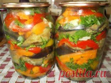 Баклажаны с овощами, чесноком и зеленью !!
