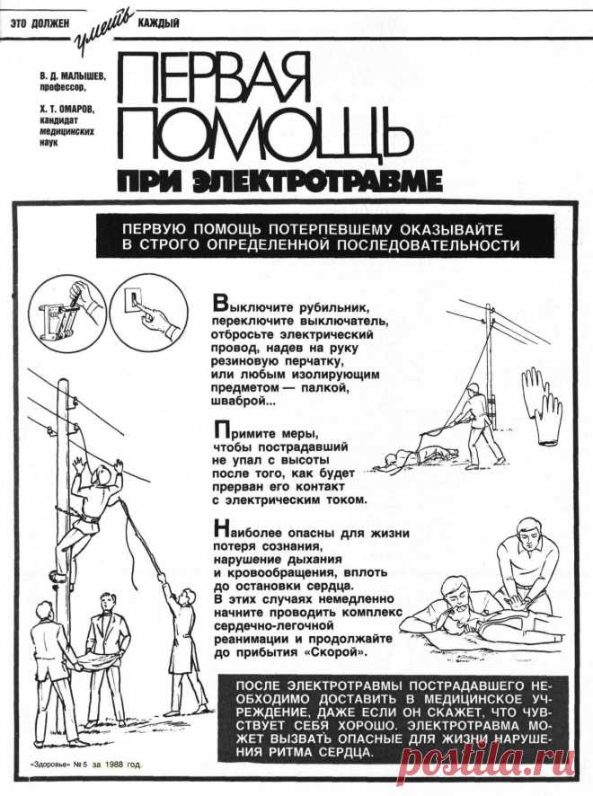 Первая помощь при электротравме