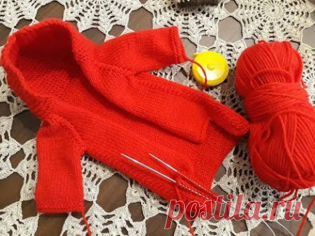 Комбинезон спицами для щенка. Часть 5.