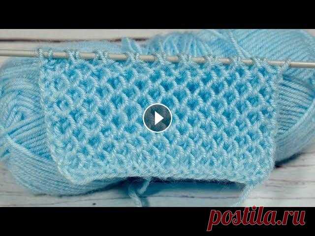 Узоры спицами. Сетчатый узор. Объемный узор для вязания шапочек, детских вещей, пальто, кардиганов. В рапорте узора 2 петли и 4 ряда. Для образца набираем количество петель кратное...