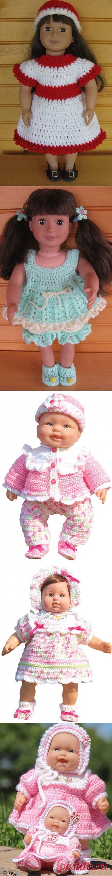 вязание для кукол схемы,вязание крючком одежда для кукол