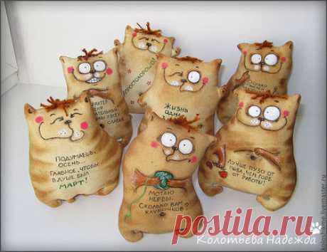 Купить Коты шкодные - коричневый, коты, позитив, примитив, примитивы, кот, кофе, кофейный