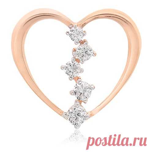 Золотая подвеска с фианитами коллекция "Любимая" - купить по цене 3300 руб в Москве, Золотая подвеска с фианитами коллекция "Любимая" - характеристики, описание, фото и отзывы в интернет-магазине Enter.ru