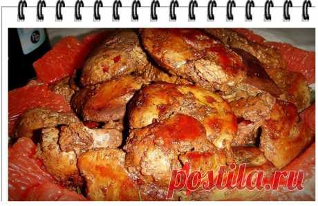 Куриная печень по-анжуйски – кулинарный рецепт