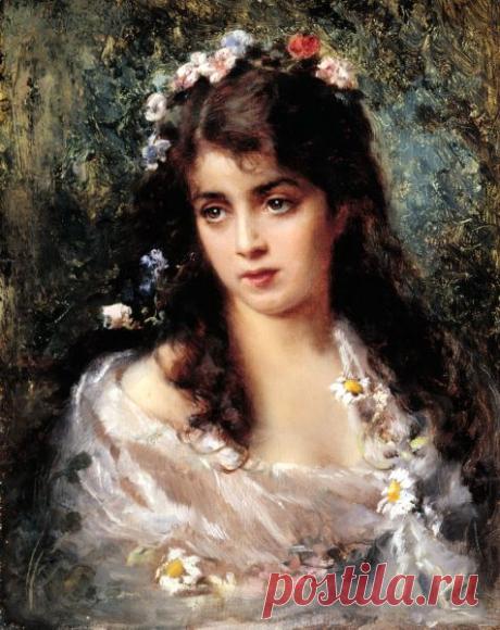 живопись картины - 794 . картинок. Поиск@Mail.Ru   -  Маковский - Девушка в костюме флоры