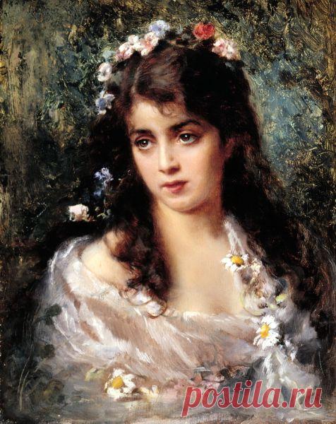 живопись картины - 794 . картинок. Поиск@Mail.Ru   -  Маковский - Девушка в костюме флоры