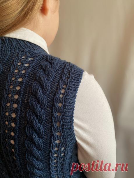 Жилет спицами - описание вязания | Мила Кудрявцева Все о вязании и рукоделии | Дзен