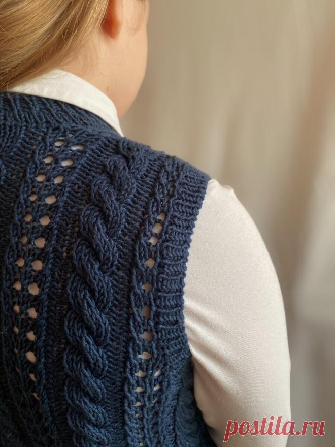 Жилет спицами - описание вязания | Мила Кудрявцева Все о вязании и рукоделии | Дзен
