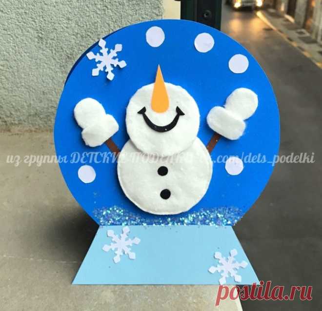Снежный шар со снеговиком