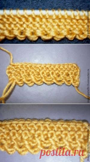 Декоративный набор петель при вязании спицами - Вязание - Моя копилочка