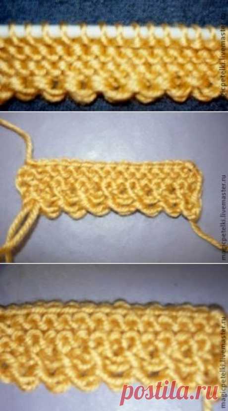 Декоративный набор петель при вязании спицами - Вязание - Моя копилочка