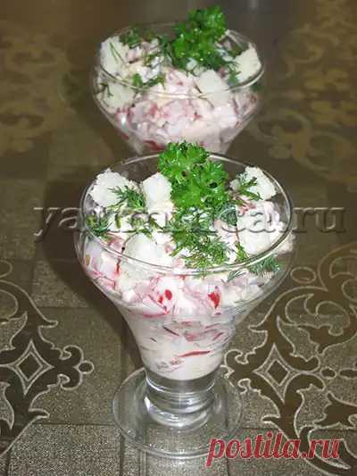 Рецепт салата с сухариками