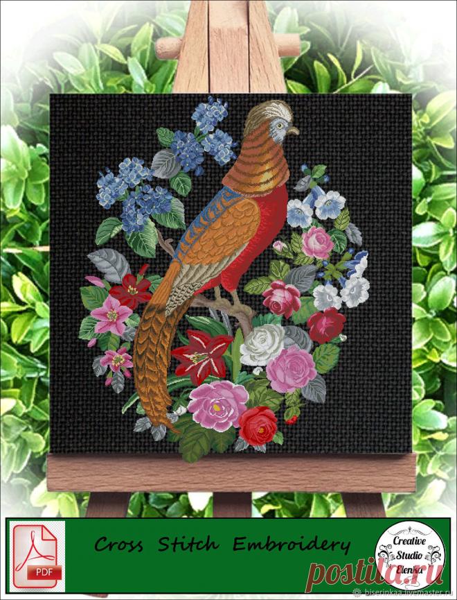 Старинная схема вышивки крестом Фазан – купить на Ярмарке Мастеров – QPC80RU | Схемы для вышивки, Таганрог Старинная схема вышивки крестом Фазан в интернет-магазине на Ярмарке Мастеров. Старинная схема вышивки крестом 