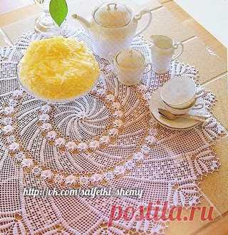 Салфетка с цветами.
#вязание_крючком #салфетки_крючком #схемы_крючком #crochet #knitting