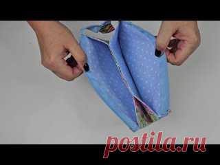 ОЧЕНЬ ПРОСТО Сшить Косметичку на молнии с 3 карманами!