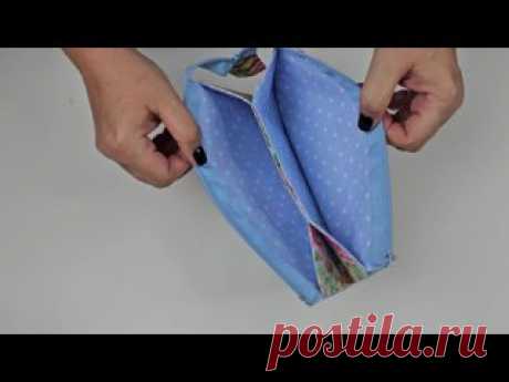 ОЧЕНЬ ПРОСТО Сшить Косметичку на молнии с 3 карманами!