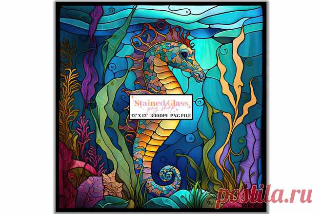 Diseños de sublimación de vidrieras de caballito de mar, patrón de vidrieras, vidrieras PNG, vidrieras falsas, papel de vidrieras, papel digital - Etsy Chile