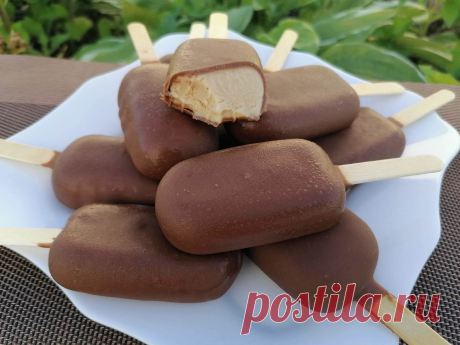 Крем-брюле в шоколаде /10 порций мороженого из стакана молока