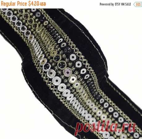 SALE Black Embroidered Ribbon Trim Aztec Ethnic by KBazaar on Etsy