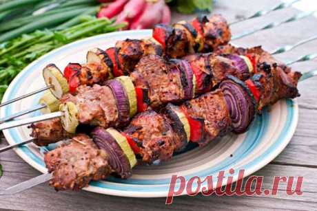 Сочный шашлык из баранины с овощами — Домашняя кулинария