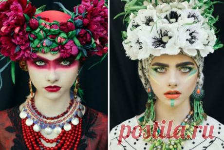 Цветочные мотивы: польские красавицы в роскошных национальных венках