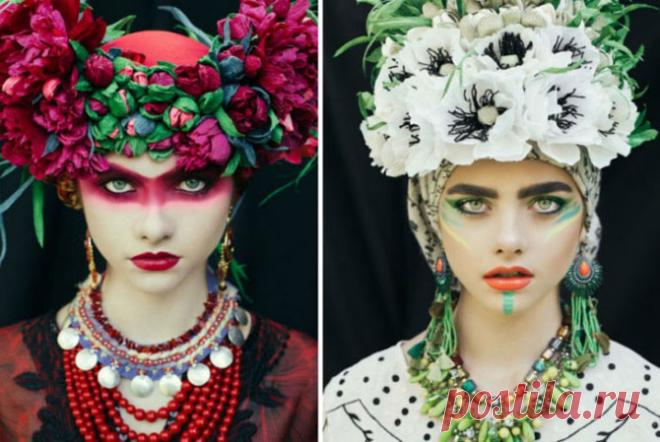 Цветочные мотивы: польские красавицы в роскошных национальных венках