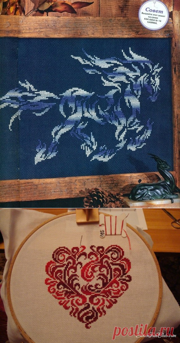 Вышивка крестом схемы меланжевые нитки