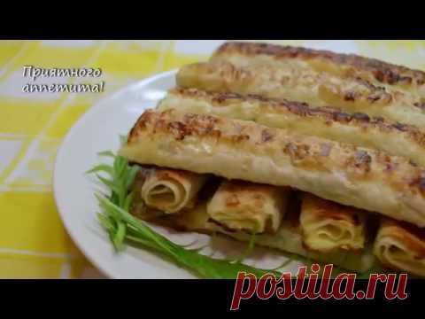 Жареные трубочки из лаваша с сырной начинкой