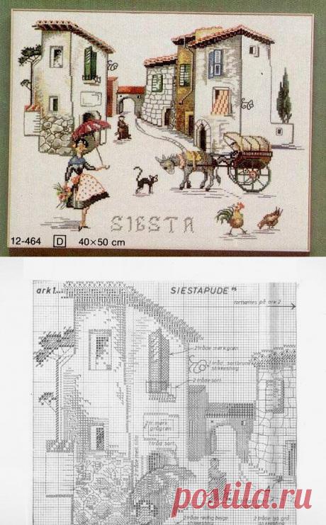 Вышивка. Сиеста.