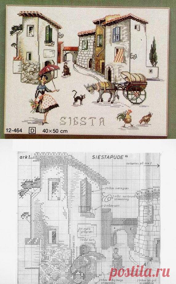 Вышивка. Сиеста.