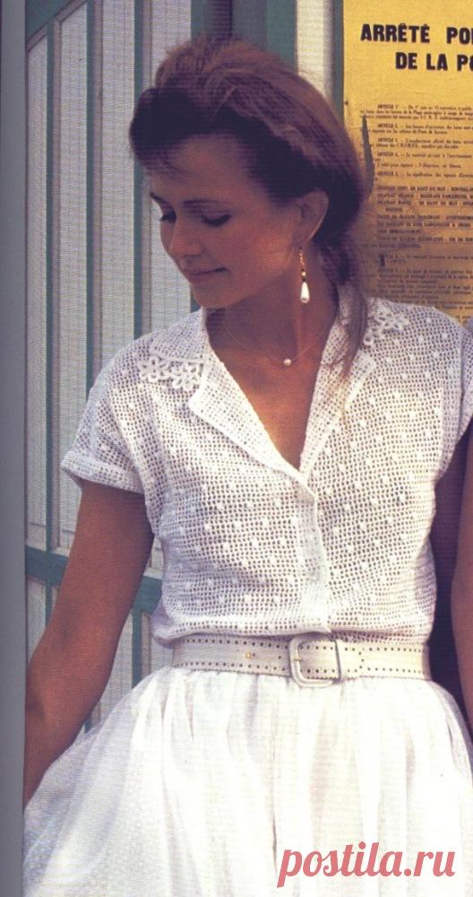 Очаровательная филейная кофточка