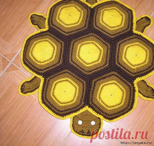 Еще два коврика в виде черепашек своими руками!