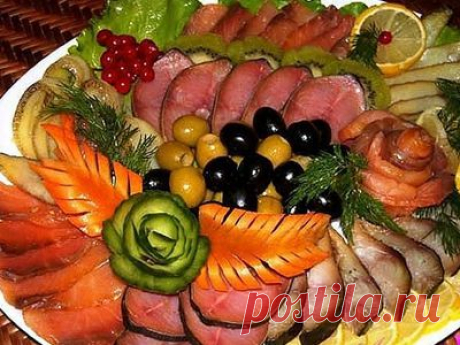Оформление блюд - мясные и рыбные нарезки | Рецепты моей мамы