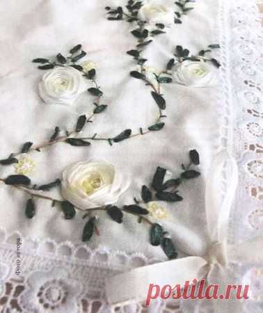 Салфетка, вышитая лентами. Как вышить салфетку?