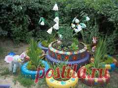 "ФИШКА вашего сада.!" 3 фото. Поделки своими руками, декор сада фигурками. Фото с изображением, людей, животных удаляются. Водоёмы не ставить, есть отдельный альбом.
