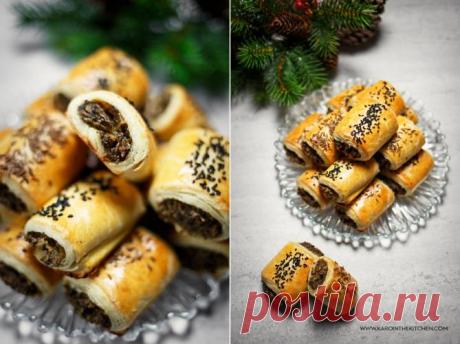 Przepis na Postne półkruche paszteciki z kapustą, pieczarkami i suszonymi grzybami - Karo in the Kitchen - KatalogSmaków.pl