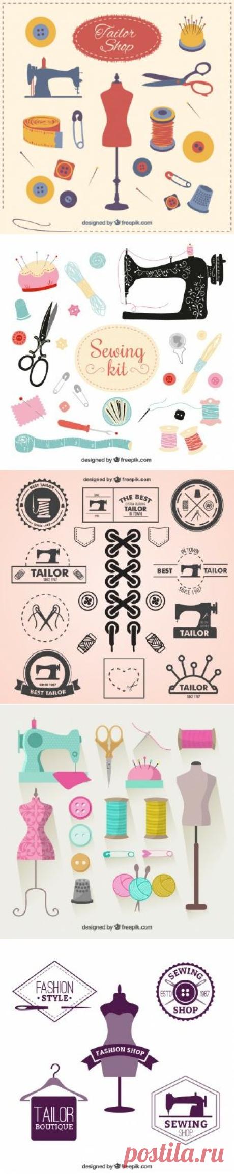 Tailor shop elements Vector | Free Download