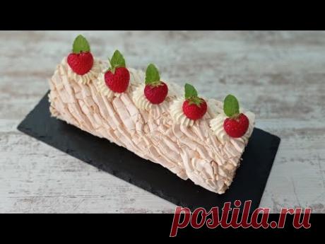 МЕРЕНГОВЫЙ РУЛЕТ! Тает во рту! Без муки и глютена! Всегда получается! Подробно!